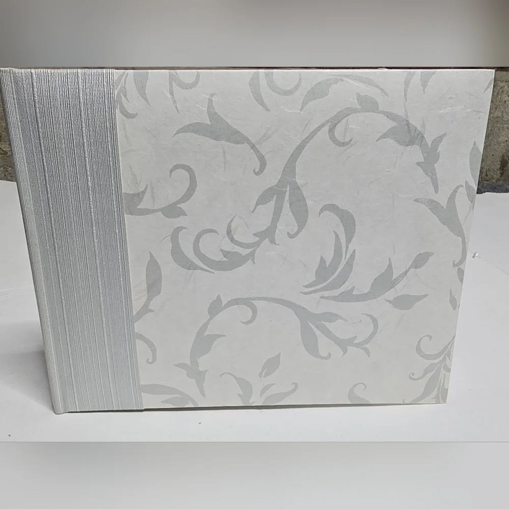NIB C.R. Gibson White and Silver Wedding Guest Book (7.75